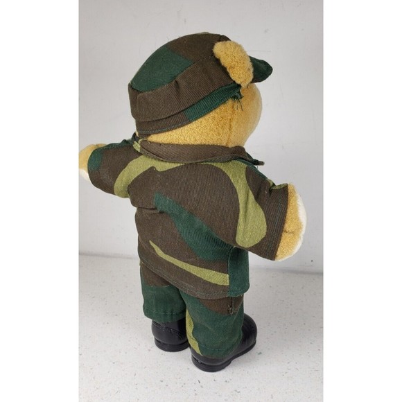 Vintage JJ Wind Patriot Bear U.S. Army Soldier Plush Toy 11"  Camouflage 1994 - Picture 9 of 14